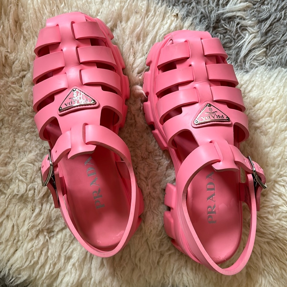 Prada Calzature Donna Rubber Cage Sandals Women
